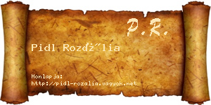 Pidl Rozália névjegykártya
